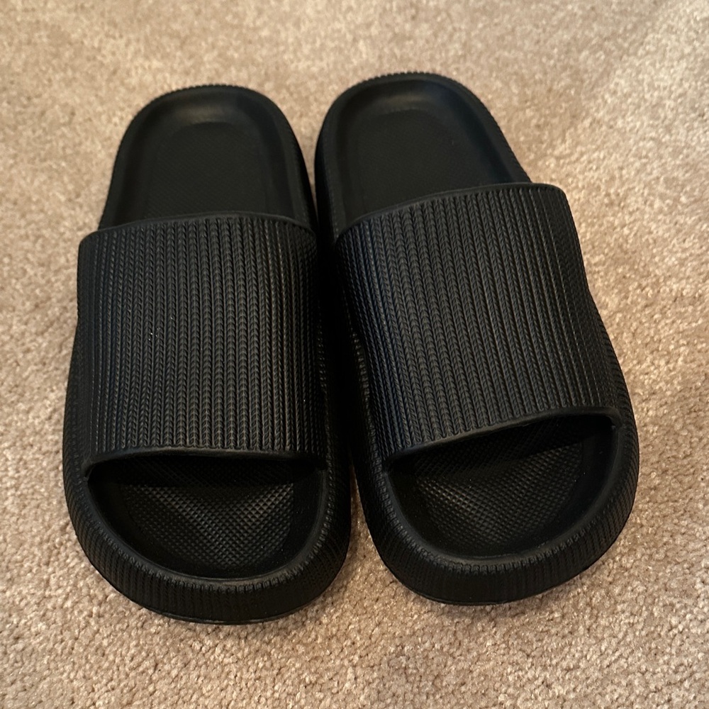 Black Slide Sandals